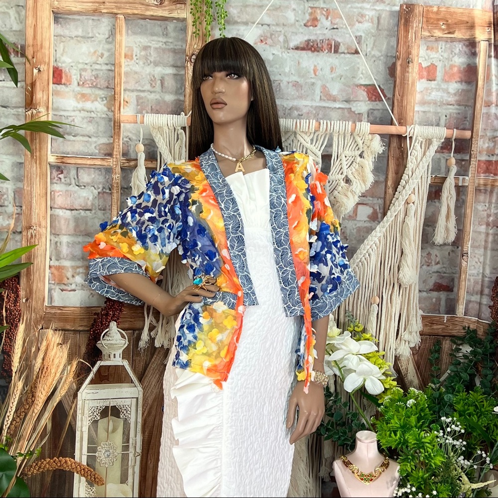 Alberto Makali laser petal cardigan